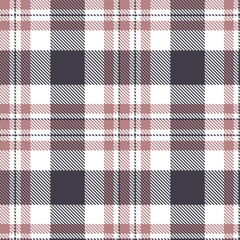 Elegant Dusty white & Fire greyish pink Seamless Tartan Textile Design