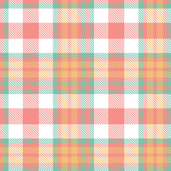 Elegant Cool peachy pink & Smoky pale teal Seamless Tartan Textile Design
