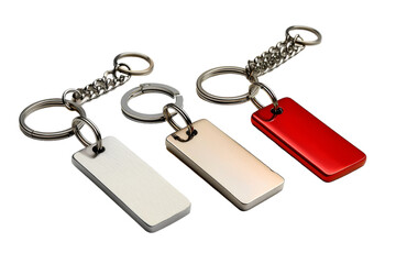 Realistic Display: Personalized Keychain Collection Isolated On Transparent Background
