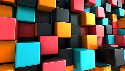 Background design with abstract 3D geometric blocks, suitable for modern and creative settings.