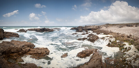 Panoramic view of the rocky Atlantic coast in Cascais, Portugal