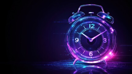 Futuristic Alarm Clock on Dark Background