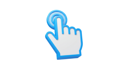 Isolated hand touching a button