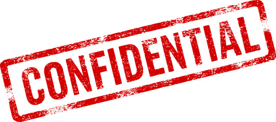 Confidential red ink rubber stamp sign symbol grunge effect vector illustration design confidential case investigation tampon classified private secret information