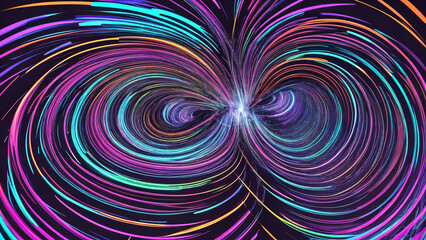 Abstract Neon Vortex &ndash; Futuristic Light Swirl Background