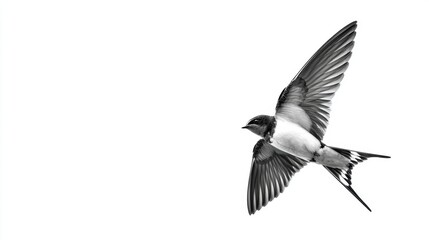 Obraz premium flying swallow isolated on white background