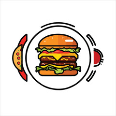 Hamburger on a white Background