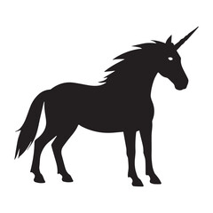 Fototapeta premium Flat design unicorn silhouette illustration on white background