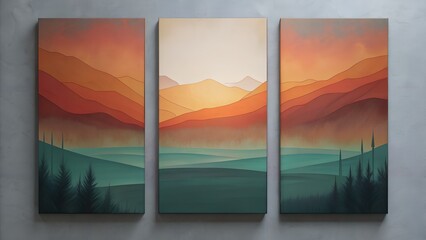 Golden sunlight paints a sunrise view and sunset sky through the window, a beautiful orange and red horizon