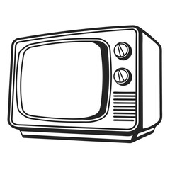 Vintage Media TV Silhouette for Graphic Projects