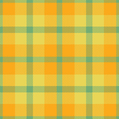 Elegant Seamless Tartan featuring Neon dusty green and Rustic yellowish orange Textile Design
