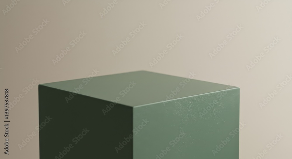 Poster green cube display stand - simple, elegant green cube perfect for product display or showcasing item