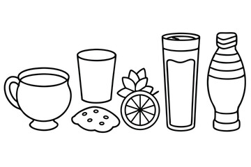 Tamarind Drink Vector Illustration Set