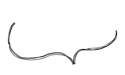 ふにゃっとした吹き出しの手描き線画アイコン 複数の線が重なったモノクロのベクターイラスト