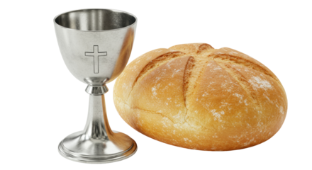 Isolated Chalice with Bread
