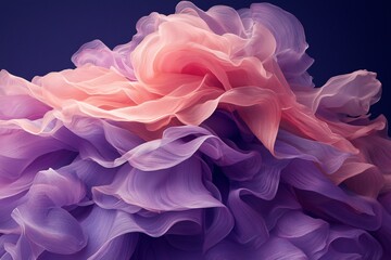 Fototapeta premium Pink purple dress fabric texture, swirling folds, studio shot