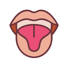 Open Mouth with Tongue Out Icon Design