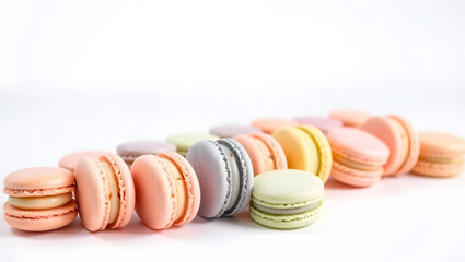 Obraz premium Pastel Macarons A Delightful Arrangement of Sweet Treats