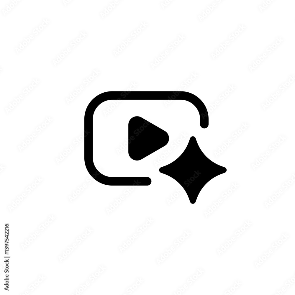 Poster ai-related icon showing a play and star symbol, used to represent artificial intelligence concepts.