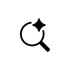 ai icon featuring a magnifying glass and star, symbolizing technology, innovation, and discovery.