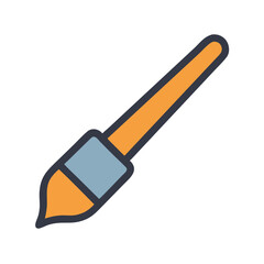 Paintbrush with Flat Bristles Icon Design