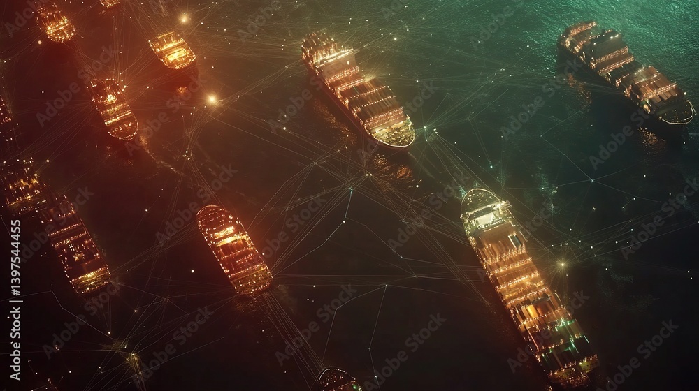Aufkleber visualize global logistics network with smart ship tracking system