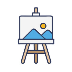 Obraz premium Painting Palette Displayed on Canvas Easel Icon Design