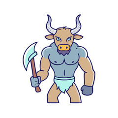 minotaur icon, minotaur vector illustration-simple illustration of minotaur, perfect for minotaur logos and icons