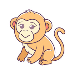 Fototapeta premium monkey icon, monkey vector illustration-simple illustration of monkey, perfect for monkey logos and icons