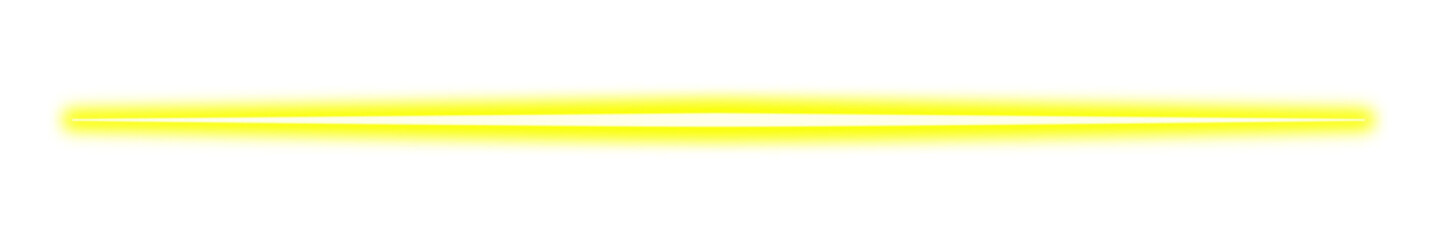 A glowing neon ray of yellow color. Vector illustration