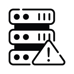 A customizable icon of server error designed in glyph style