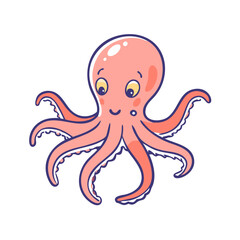 octopus icon, octopus vector illustration-simple illustration of octopus, perfect for octopus logos and icons