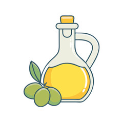 olive oil bottle icon, olive oil bottle vector illustration-simple illustration of olive oil bottle, perfect for olive oil bottle logos and icons