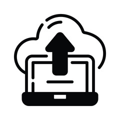 Get this handy glyph icon of cloud upload technology