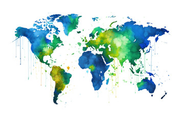 PNG Map world art splattered.
