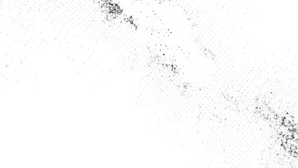 Grunge doodle of dust and scratches on old damaged surface, Distressed black texture. Dark grainy texture on white background