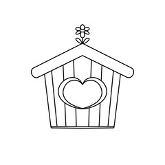 A small house with a heart on it