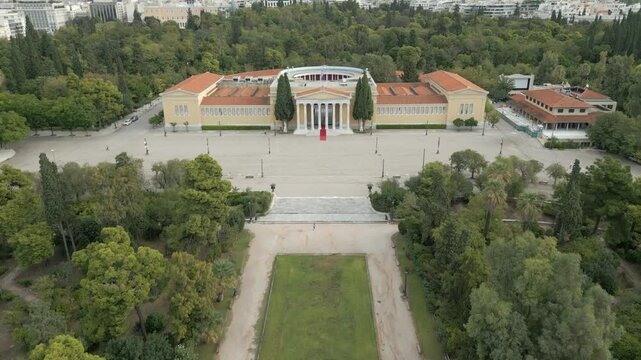 Iconic Greek Building Zappeion Hall Athens Drone Track In 4K 60FPS