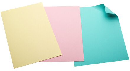 Isolated Pastel Colored Paper Sheets