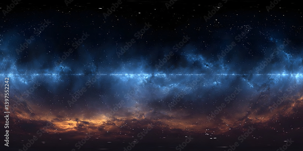 Wall mural 360 degree space nebula panorama, equirectangular projection, environment map. hdri spherical panora