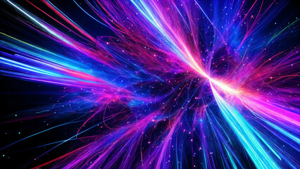 Neon Data Tunnel &ndash; Abstract Futuristic Background