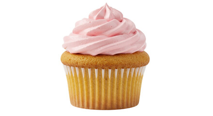 Isolated Pink Frosted Cupcake