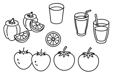 Tomato Juice Flat Icons