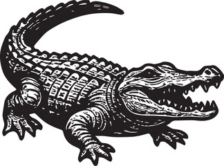 Crocodile hand drawn vector illustration