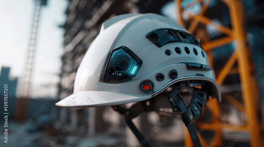 Poster smart helmet with ai hud interface for enhanced safety and monitoring