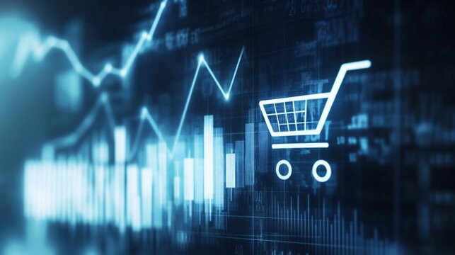 E-commerce growth visualization showcasing market trends and consumer spending analysis