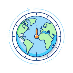 world clock icon, world clock vector illustration-simple illustration of world clock, perfect for world clock logos and icons
