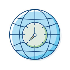 world clock icon, world clock vector illustration-simple illustration of world clock, perfect for world clock logos and icons