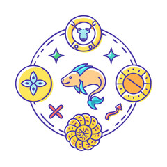 zodiac symbols icon, zodiac symbols vector illustration-simple illustration of zodiac symbols, perfect for zodiac symbols logos and icons