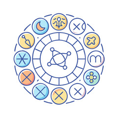 zodiac symbols icon, zodiac symbols vector illustration-simple illustration of zodiac symbols, perfect for zodiac symbols logos and icons